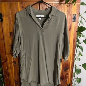 Casual Olive Green Tunic Top